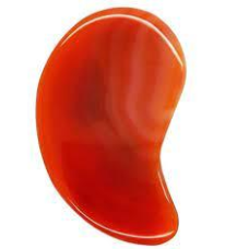 Скребок сердолік - агат Гуаша Крапля 8х4.5х0.4 см Масажер для обличчя Гуаша сердолік