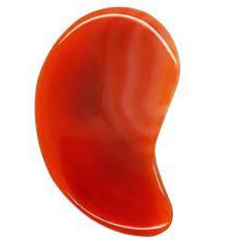 Скребок сердолік - агат Гуаша Крапля 8х4.5х0.4 см Масажер для обличчя Гуаша сердолік