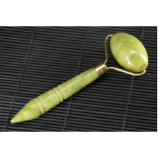 Ролер для обличчя Нефрит 14.4х5.7 см Масажний ролик Нефритовий масажер для обличчя Кам“яний ролик для обличчя