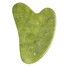 Скребок нефрит Гуаша Жад Серце 8х5.5х0.5 см Нефритовий скребок для масажу обличчя Гуаша для самомасажу