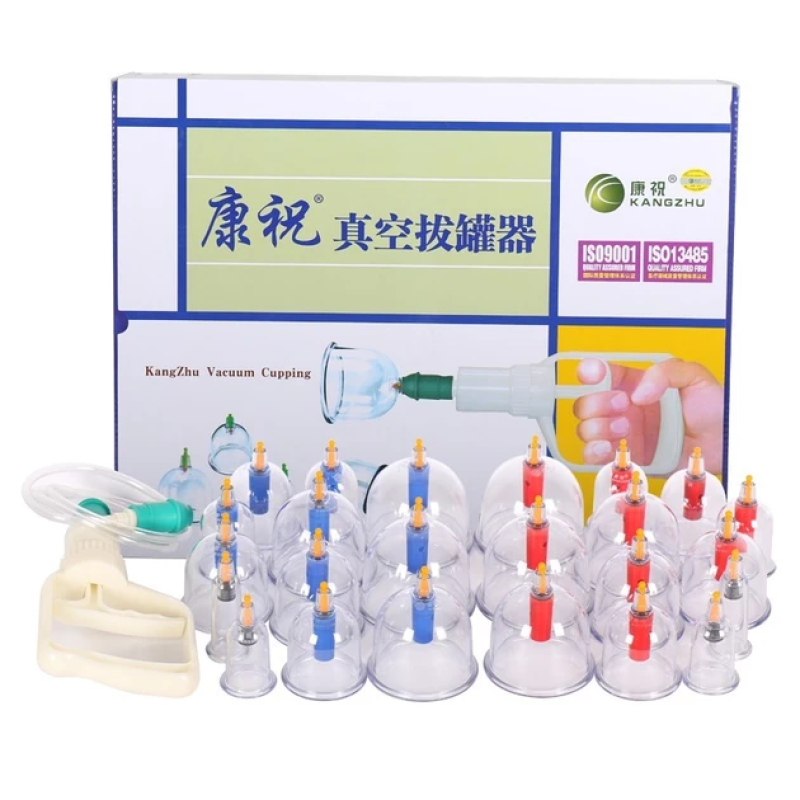 Вакуумні банки з пістолетом Kangzhu 24 шт Набір магнітно-вакуумних банок Масажні вакуумні банки