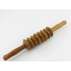 Масажний ролик для тіла Дерево алое 41 см Дерев“яний ролик для масажу Качалка масажер для тіла