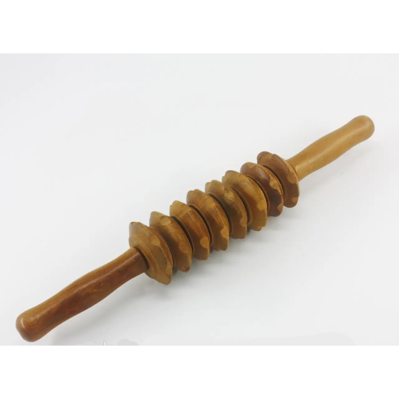 Масажний ролик для тіла Дерево алое 41 см Дерев“яний ролик для масажу Качалка масажер для тіла