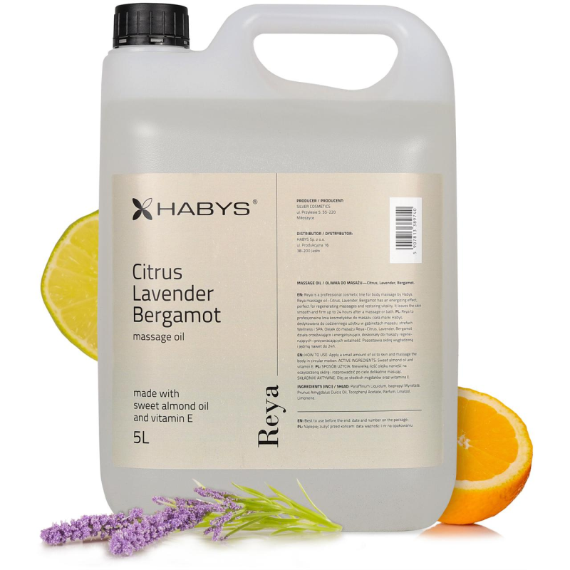 Масажна олія Цитрус, Лаванда, Бергамот Habys 5л