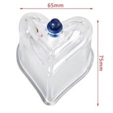 Банка для вакуумного масажу Серце 65х75 мм Вакуумна масажна банка у формі серця Пластикова масажна банка