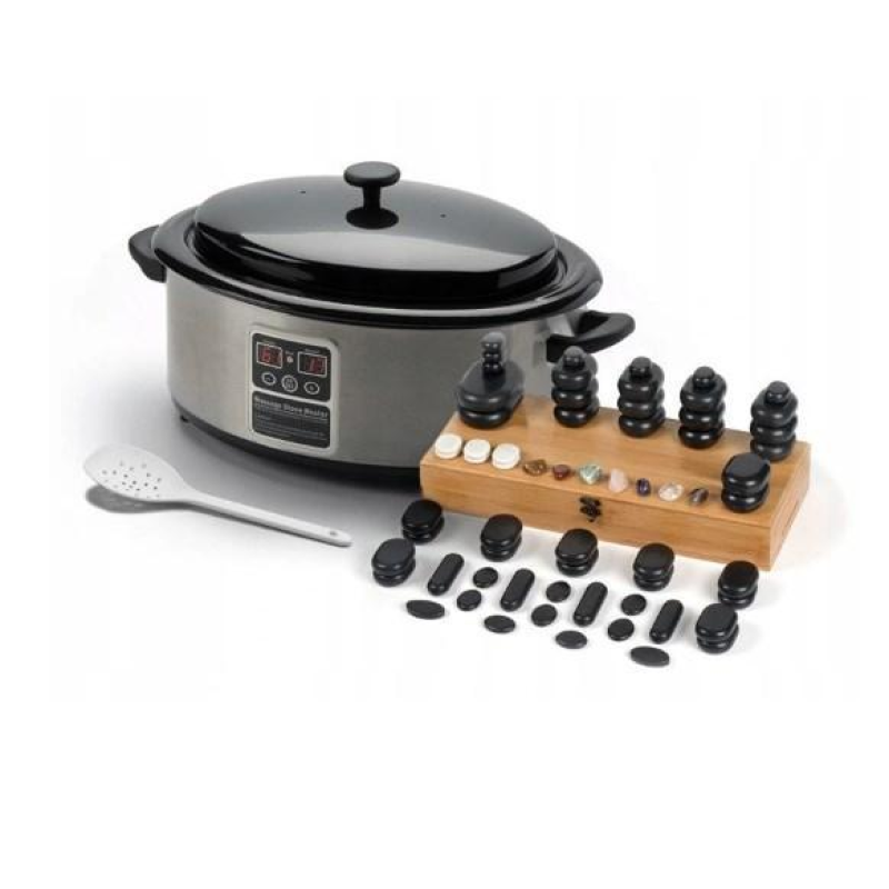 Камені для масажу 64 шт Електронний підігрівач каменів 6 л Базальтові масажні камені з нагрівачем