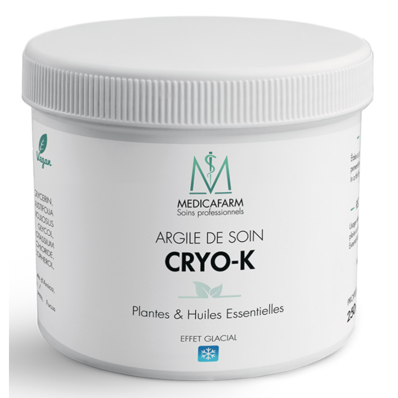 Масажна маска-глина Medicafarm Cryo-K Заморожувальний ефект 250 мл Маска з рослинами та ефірними оліями