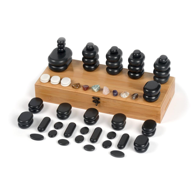 Набір каменів для масажу 64 шт Професійні базальтові камені для масажу Камені для стоун-масажу