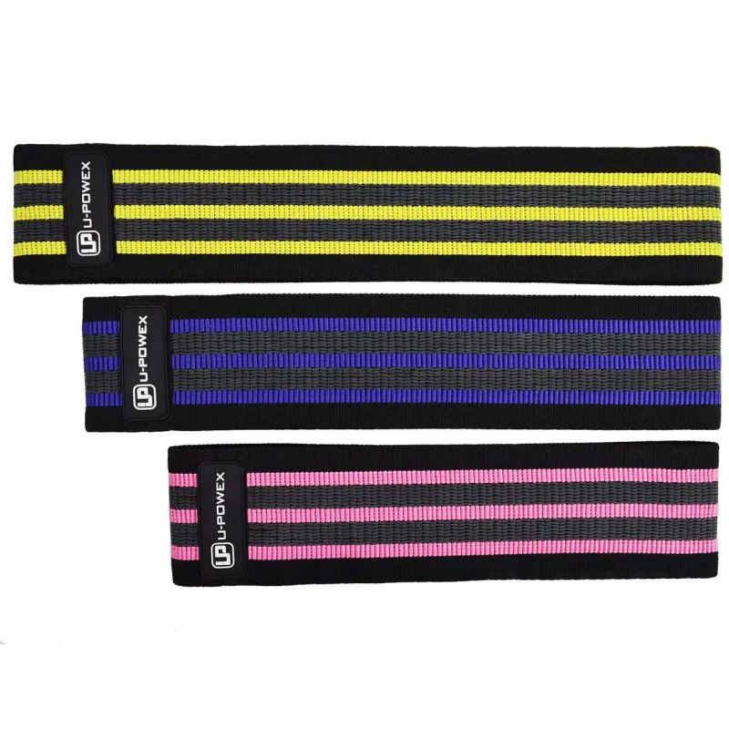 Тканинні фітнес гумки U-POWEX PRO 3 штуки Ширина 8 см + чохол