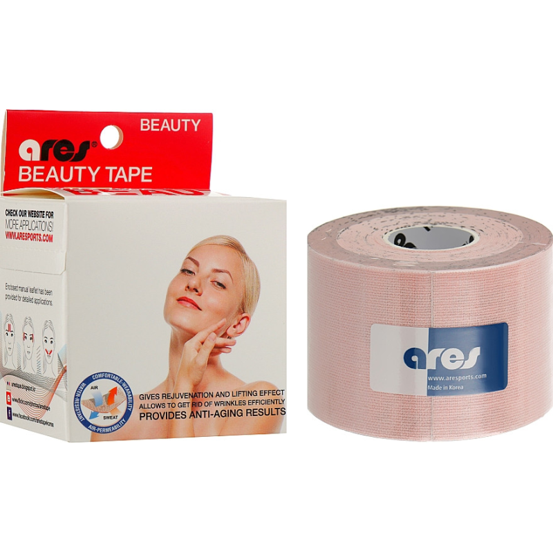 Кінезіотейп Ares Beauty Tap 5 м х 5 см Кінезіологічна стрічка для обличчя Кінезіотерапія Кінезіологічна стрічка для тіла
