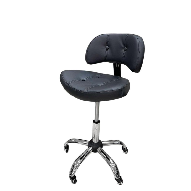 Стілець майстра СQ-780 Чорний Перукарське крісло з пневматикою Табурет крісло на колесах зі спинкою
