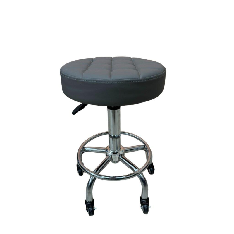 Стільчик майстра CQ-836 Сірий Табурет для майстра педикюру Низький стілець для майстра Крісло без спинки в салон
