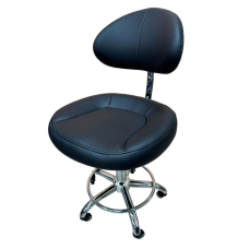 Стілець майстра CQ-1178-1 Чорний Крісло перукарське з відкидною спинкою Стілець косметолога зі спинкою