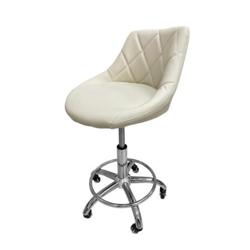Стілець майстра СQ-555 Бежевий Крутиться стілець зі спинкою Крісло для клієнта перукарське