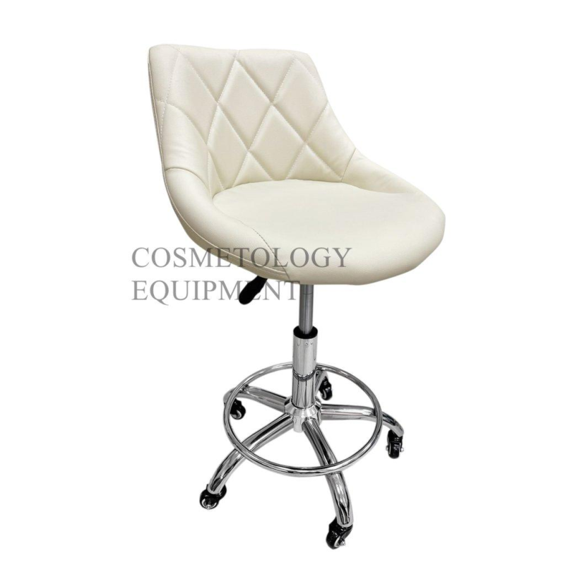 Стілець майстра СQ-555 Бежевий Крутиться стілець зі спинкою Крісло для клієнта перукарське