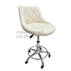 Стілець майстра СQ-555 Бежевий Крутиться стілець зі спинкою Крісло для клієнта перукарське