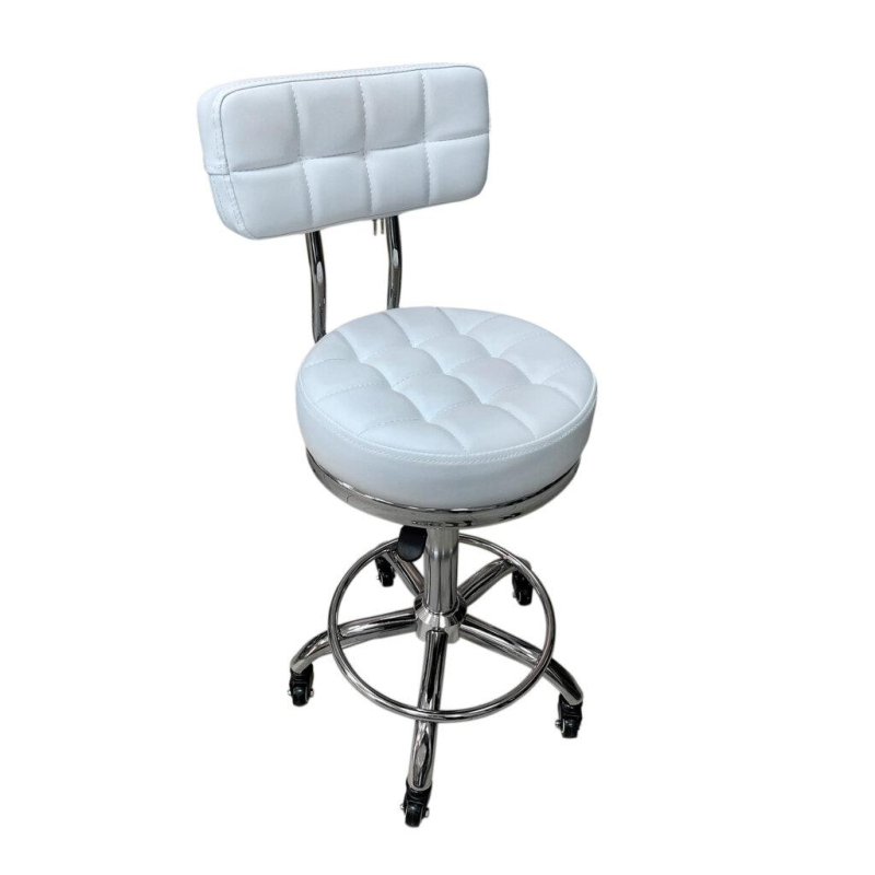 Стілець майстра CH-206-2 Білий Стілець зі спинкою для майстра косметолога Парикмахерське крісло