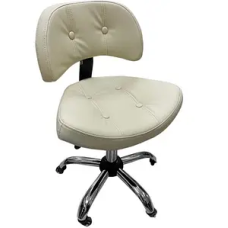 Стілець низький для майстра СН-780L Бежевий Низький педикюрний стільчик зі спинкою Стілець для майстра педикюру