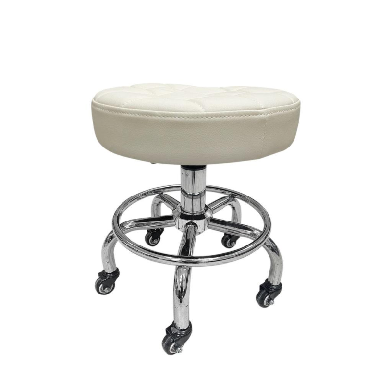 Стілець майстра низький CQ-836L Бежевий Табурет для майстра педикюру Педикюрні стільці