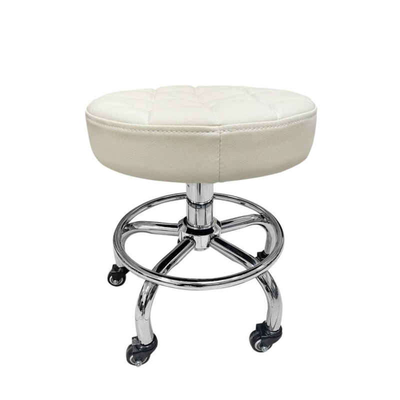 Стілець майстра низький CQ-836L Бежевий Табурет для майстра педикюру Педикюрні стільці