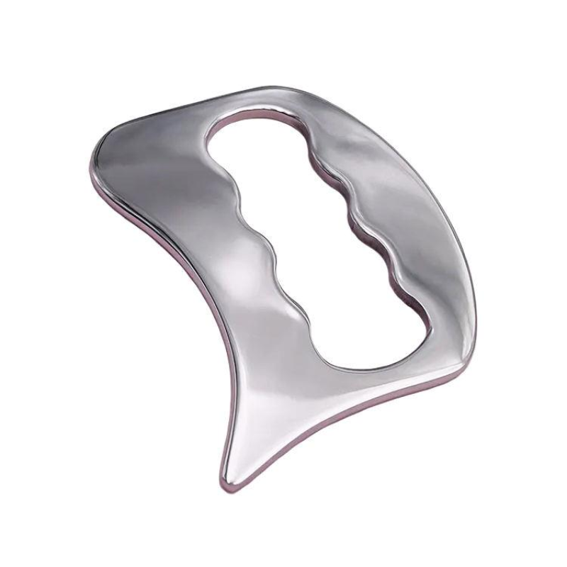 Масажер Гуаша Нержавіюча сталь 9.8х8 см Металевий скребок для масажу Гуаша масажер для обличчя та тіла