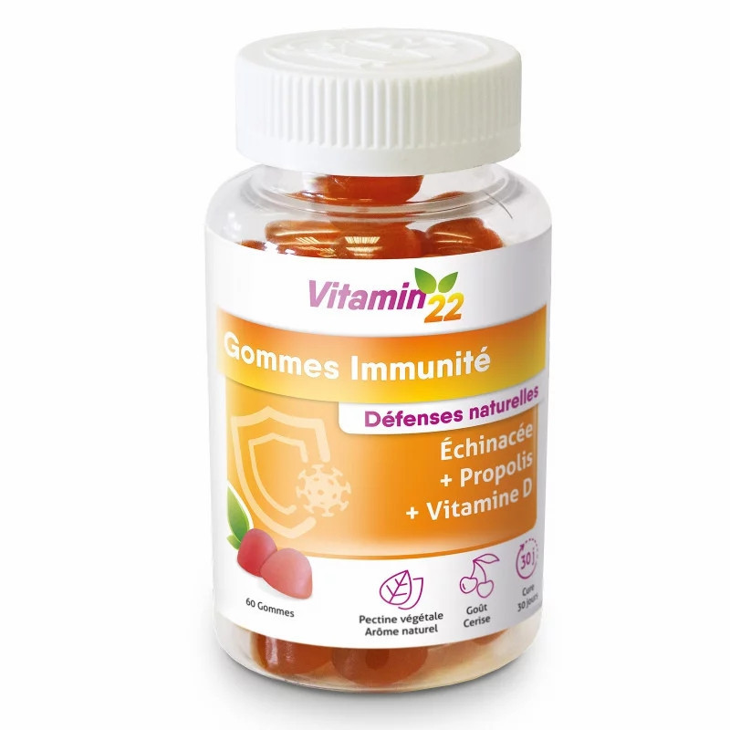 Вітаміни жувальні для дорослих Vitamin“22 Gommes Immunite 60 шт Жувальні пастилки для імунітету