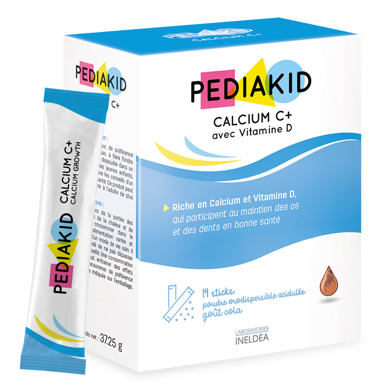 Стік Кальцій С+ та Вітамін D3 Pediakid Calcium C+ від 3 років 14 шт Вітаміни для дітей 3 роки Дитячі вітаміни