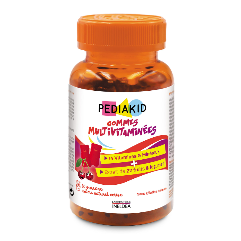 Вітаміни жувальні Pediakid Gommes Multivitaminees від 3 років 60 шт Натуральні ведмежуйки Дитячі вітаміни