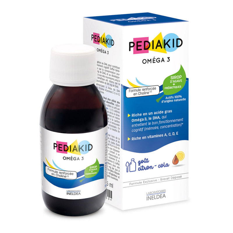 Сироп з омега 3 Pediakid Omega 3 - DHA від 6 міс 125 мл Дитячий сироп для поліпшення когнітивних функцій