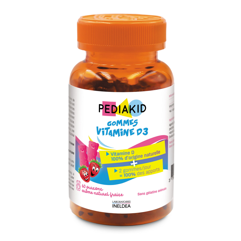 Вітаміни жувальні з вітаміном D3 Pediakid Gommes Vitamine D3 60 шт Дитячий жувальний вітамін д