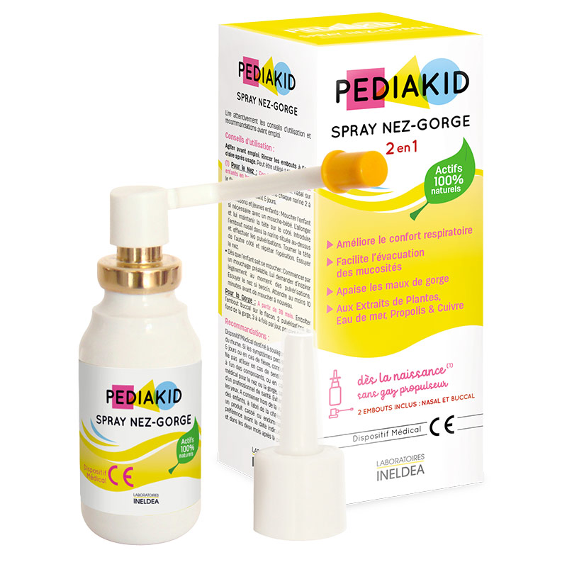 Спрей для носа і горла Pediakid Nez-Gorge spray від 6 міс. 20мл Аерозоль для дітей від горла Дитячий спрей у ніс