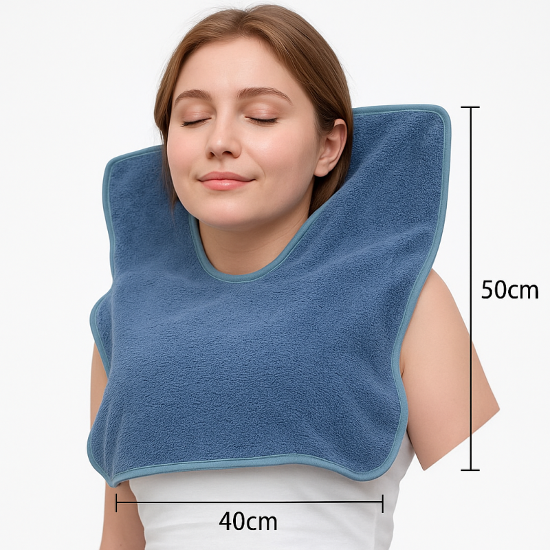 Рушник для масажу 50х40 см Сіро-блакитний U-подібний рушник для косметологічних процедур Рушник для масажу 50х40 см Сіро-блакитний U-подібний рушник для косметологічних процедур