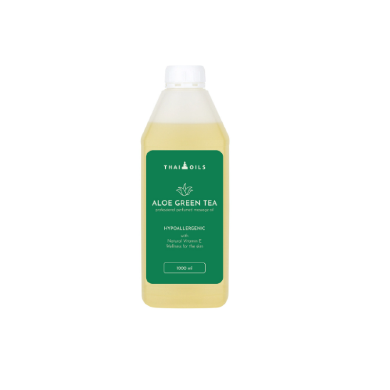 Масажна олія Thai Oils Aloe green tea 1000 мл Масажна олія для всіх типів шкіри