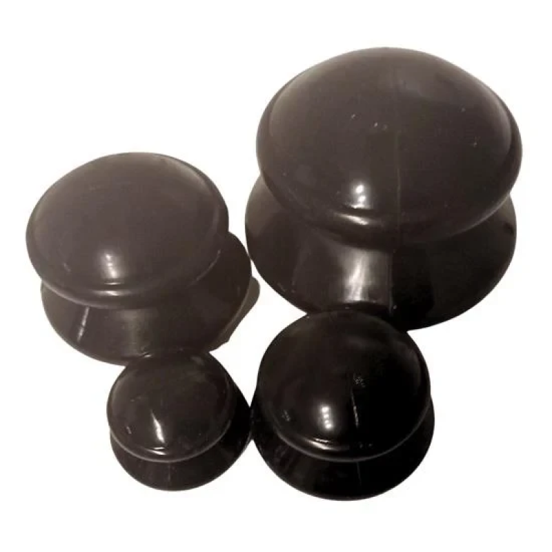 Банки для вакуумного масажу 4 шт Чорний  Гумові банки для вакуумного масажу Гумові вакуумні банки