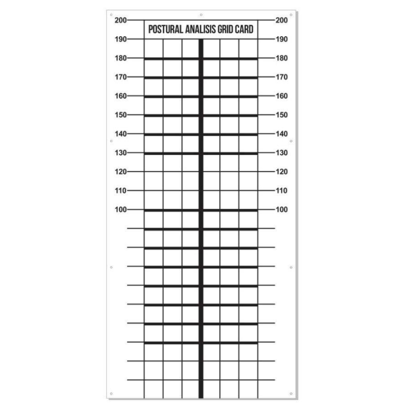 Постуральна карта для визначення порушень постави людини 2050х1000мм  Постуральна карта Чорний колір ліній без люверсів