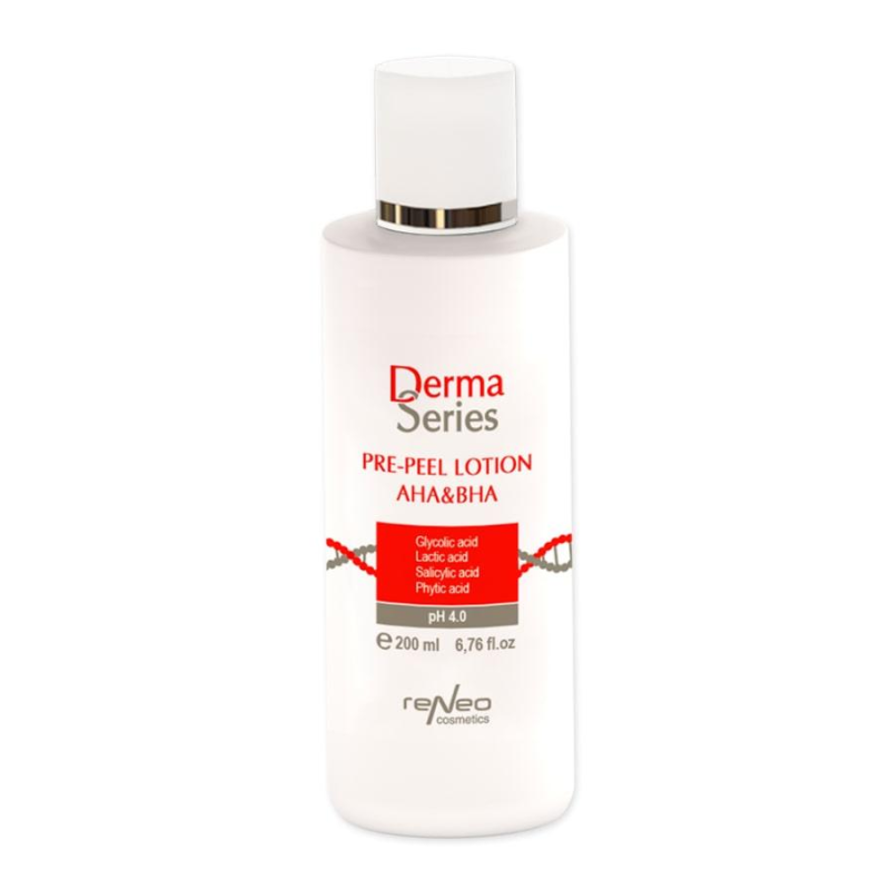 Передпілінговий знежирювальний лосьйон Derma Series Pre-peel Lotion AHA&BHA 200 мл Професійна косметика