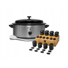 Набір базальтових масажних каменів Habys 36 шт Нагрівач 6л Набір для стоун-масажу Камені для стоун-масажу