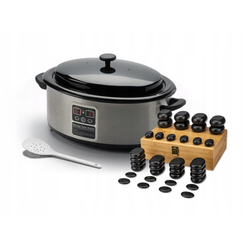 Набір базальтовий масажних каменів Habys 36 шт + підігрівач 6л Масажні камені з підігрівачем