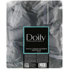 Труси-стрінги чоловічі одноразові Doily Чорні L/XL 50 шт Одноразові чоловічі труси зі спанбонду
