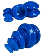 Вакуумні банки для масажу 4 шт Білий/Синій Банки силіконові для вакуумного масажу Вакуумний масаж